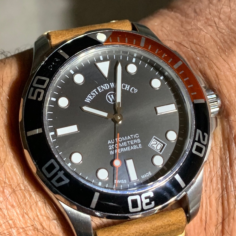 West End Watch Impermeable Swiss Diver Sapphire